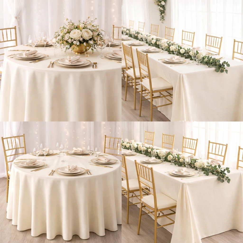 Ivory Polyester poplin- 120” wide - Sold by the yard