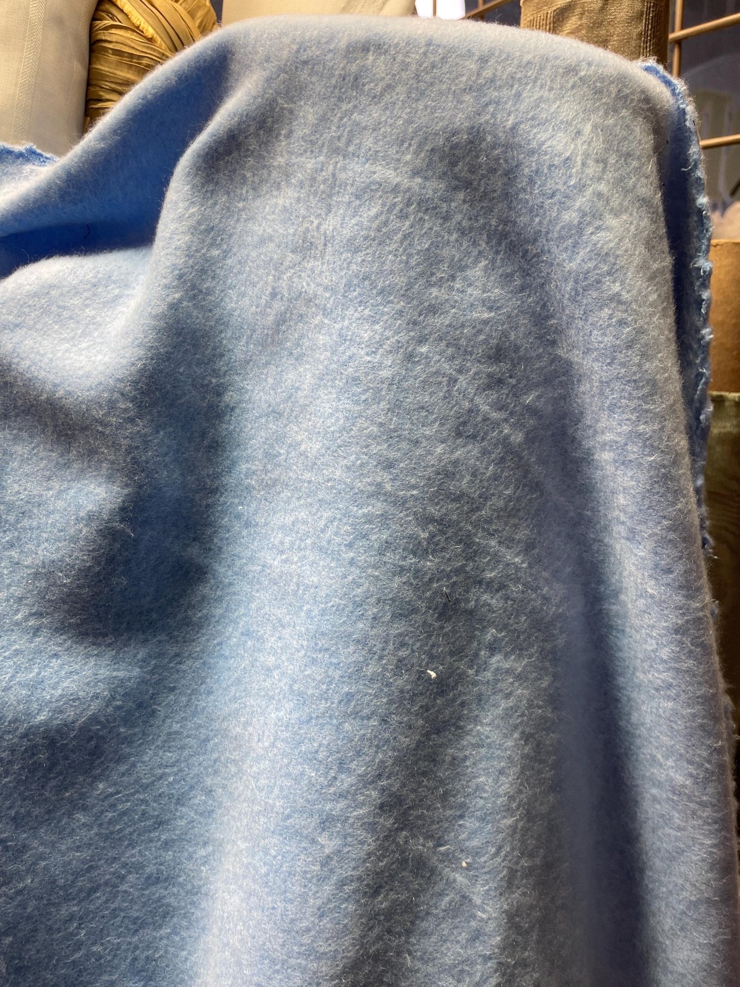 Marina Blue Polyester Fleece Fabric: 60" Wide, Sold by the Yard