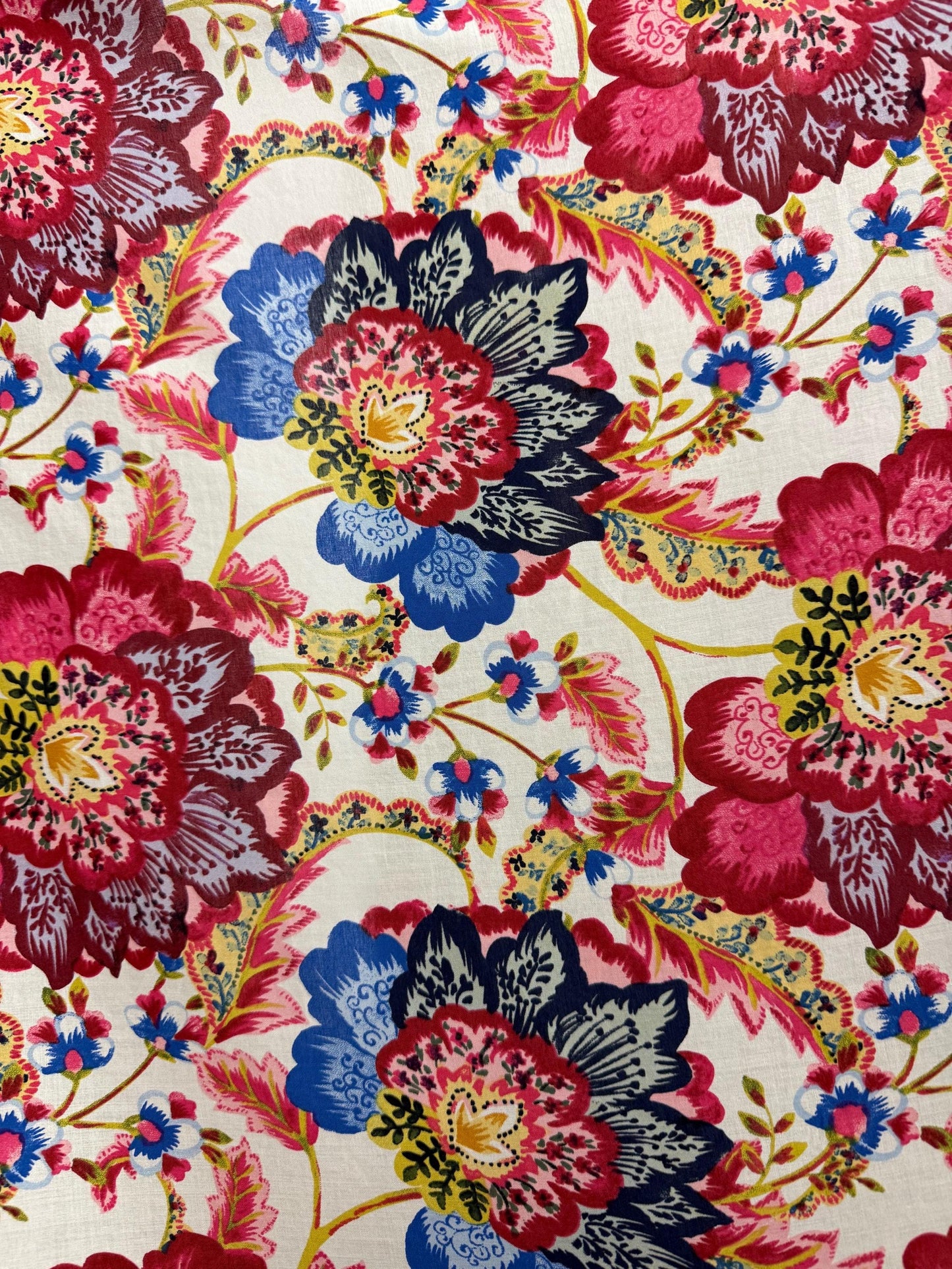 Floral Rayon Challis Fabric: Lightweight Woven, 58" Wide Sold by the yard