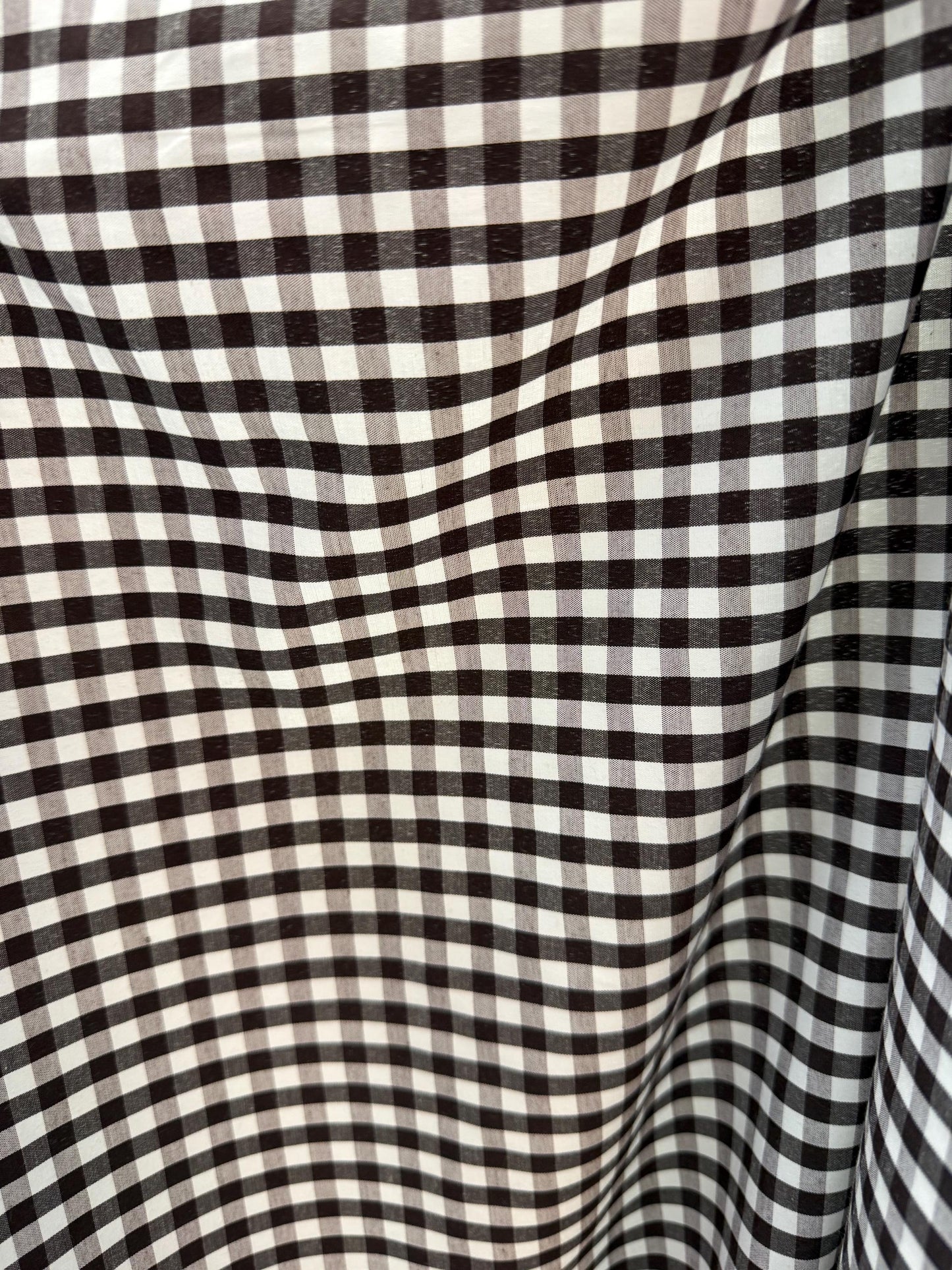 Gingham Poly Cotton Fabric: 1/4" Checkered Squares, 60" Wide, Sold by the yard