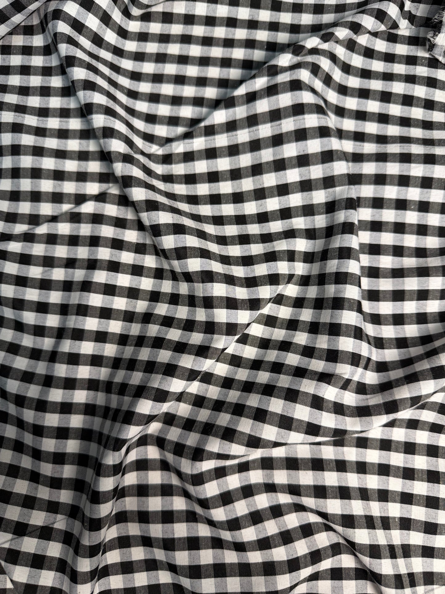 Gingham Poly Cotton Fabric: 1/4" Checkered Squares, 60" Wide, Sold by the yard