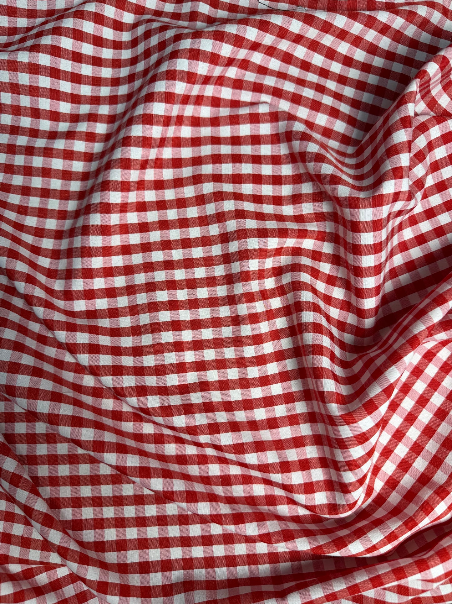 Gingham Poly Cotton Fabric: 1/4" Checkered Squares, 60" Wide, Sold by the yard