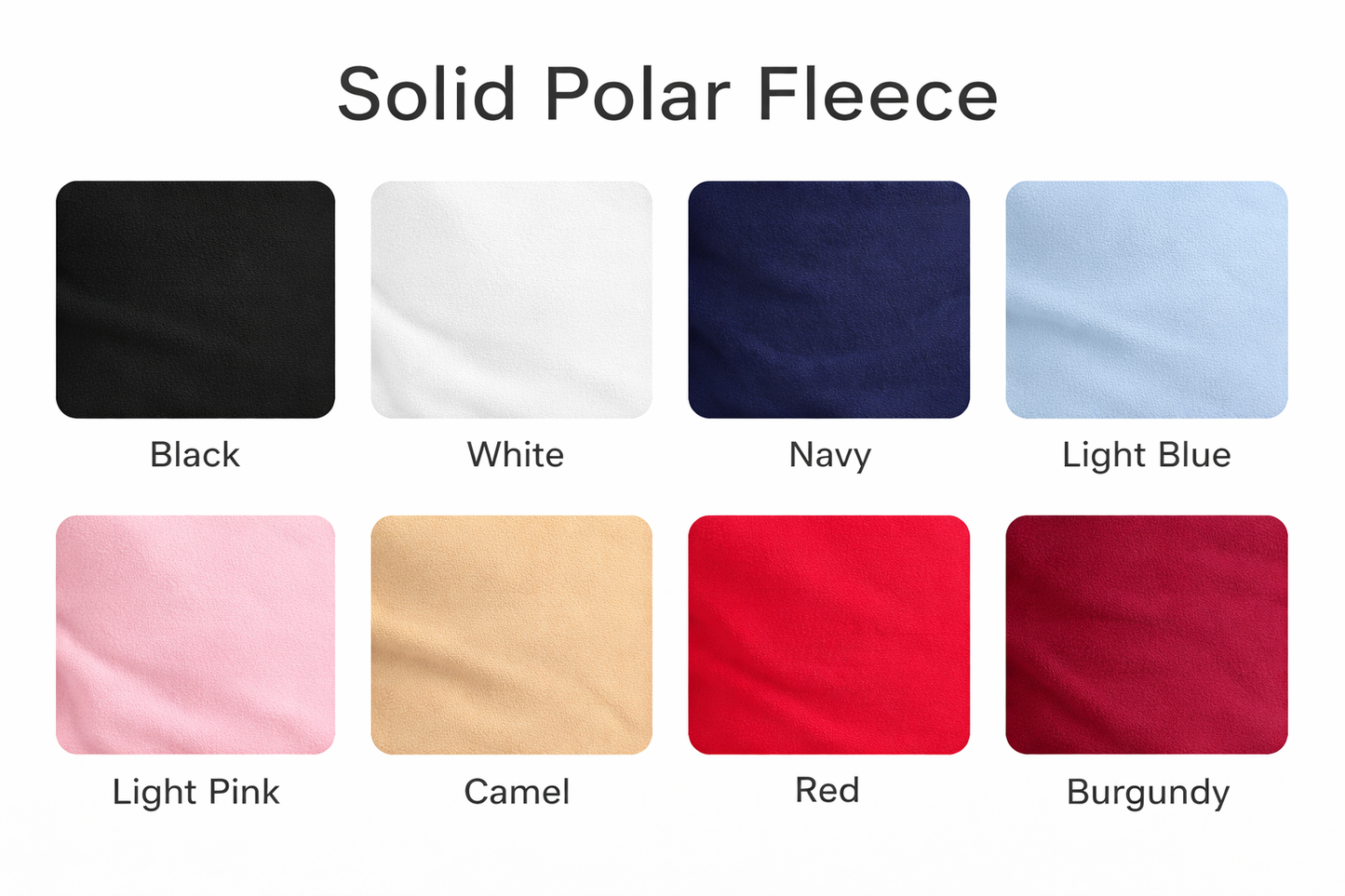 Solid Polar Fleece - 60” wide Anti-Pill - Sold by the yard