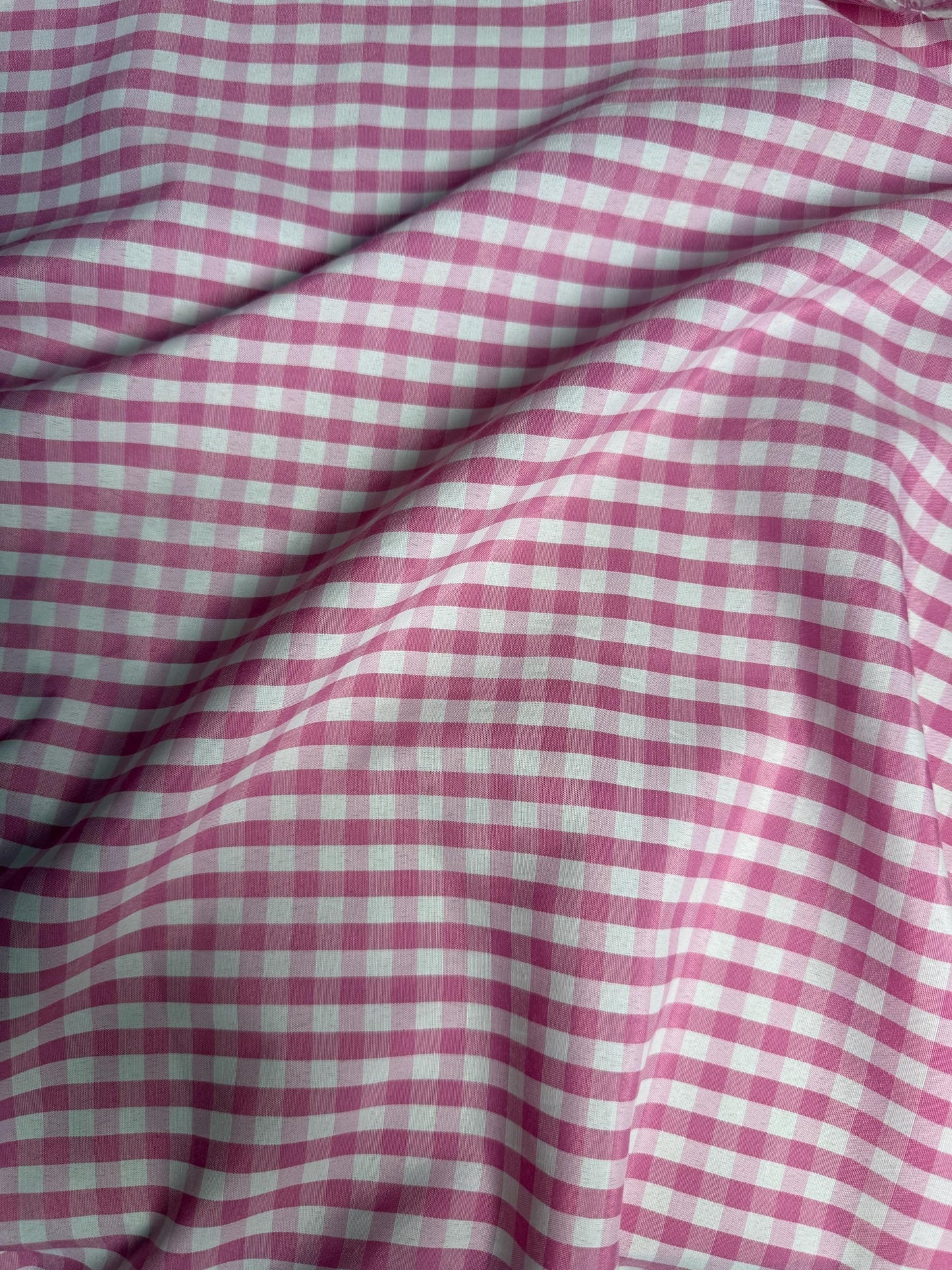 Gingham Poly Cotton Fabric: 1/4" Checkered Squares, 60" Wide, Sold by the yard