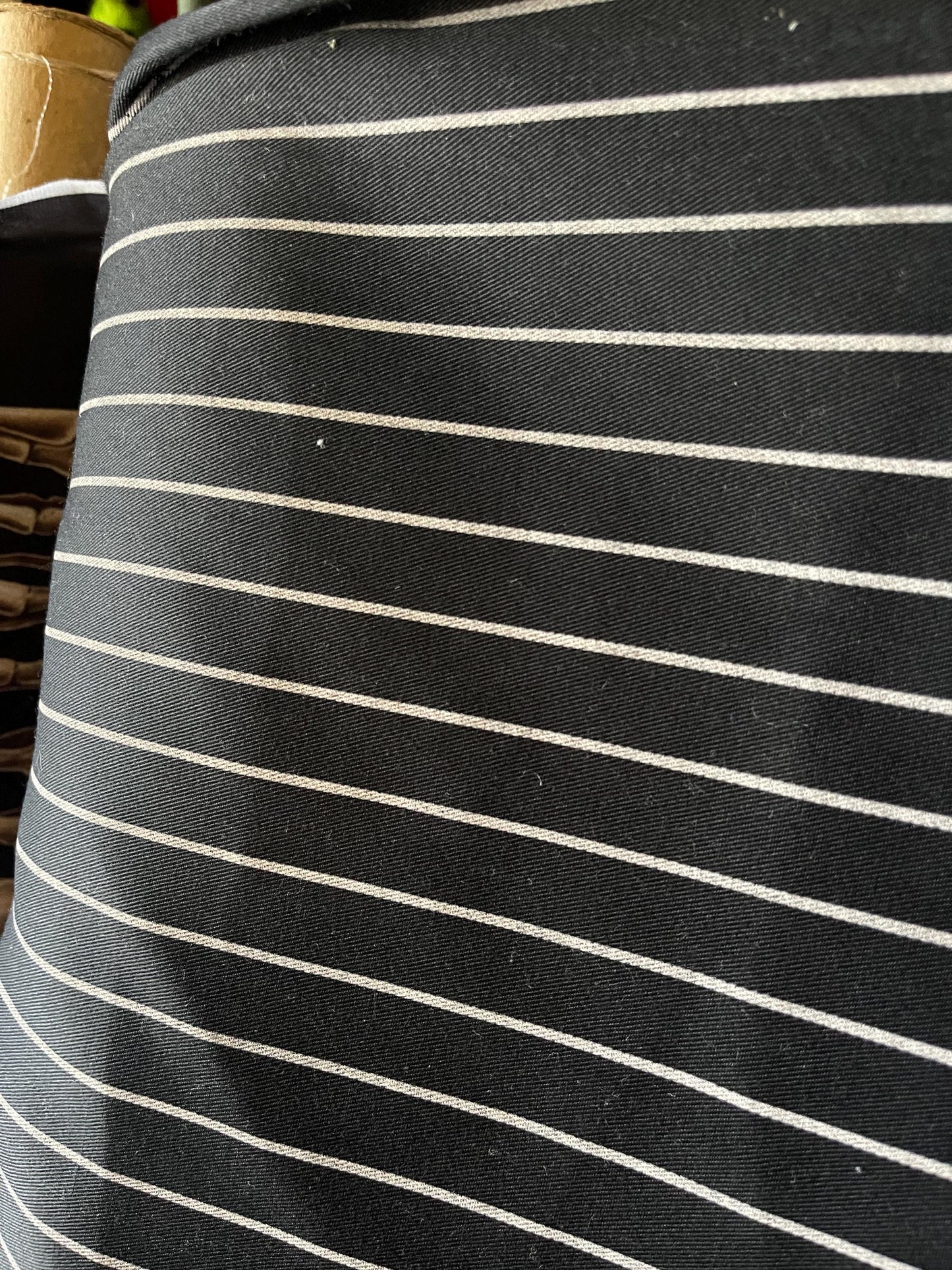 Pinstripe Twill Fabric: Black & White Gothic Cosplay, Jack Skellington Costume, Sold by the yard