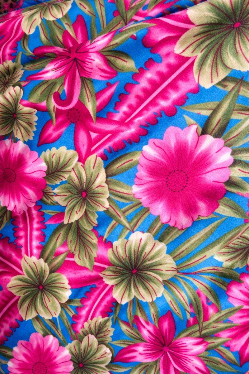 Floral Polar Fleece Fabric: 60" Wide - By the Yard - No Sew Fleece