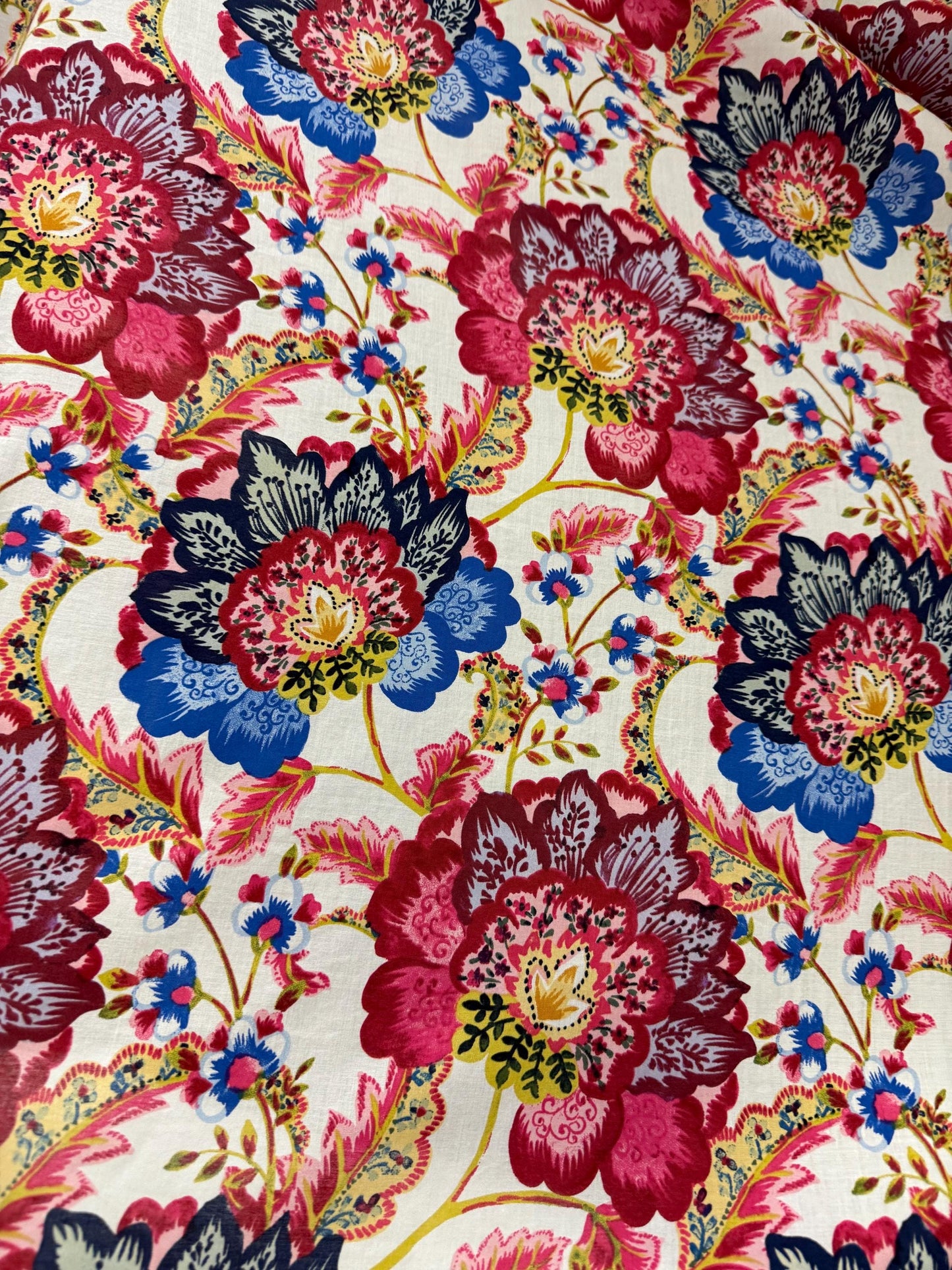 Floral Rayon Challis Fabric: Lightweight Woven, 58" Wide Sold by the yard