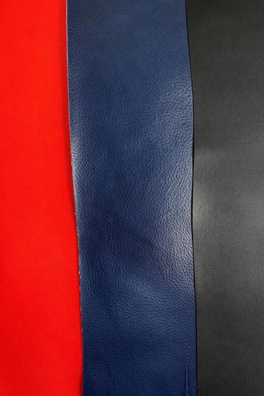 Red, Black, Navy Vinyl Fabric – Faux Leather Upholstery, Costumes, 54" Wide