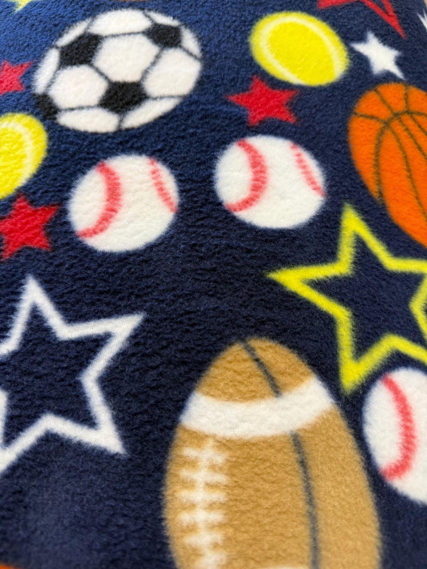 Sports Print Polar Fleece Fabric: 60" Wide - By the Yard - No Sew Fleece