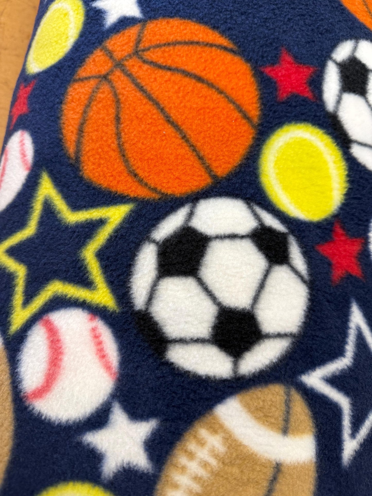 Sports Print Polar Fleece Fabric: 60" Wide - By the Yard - No Sew Fleece