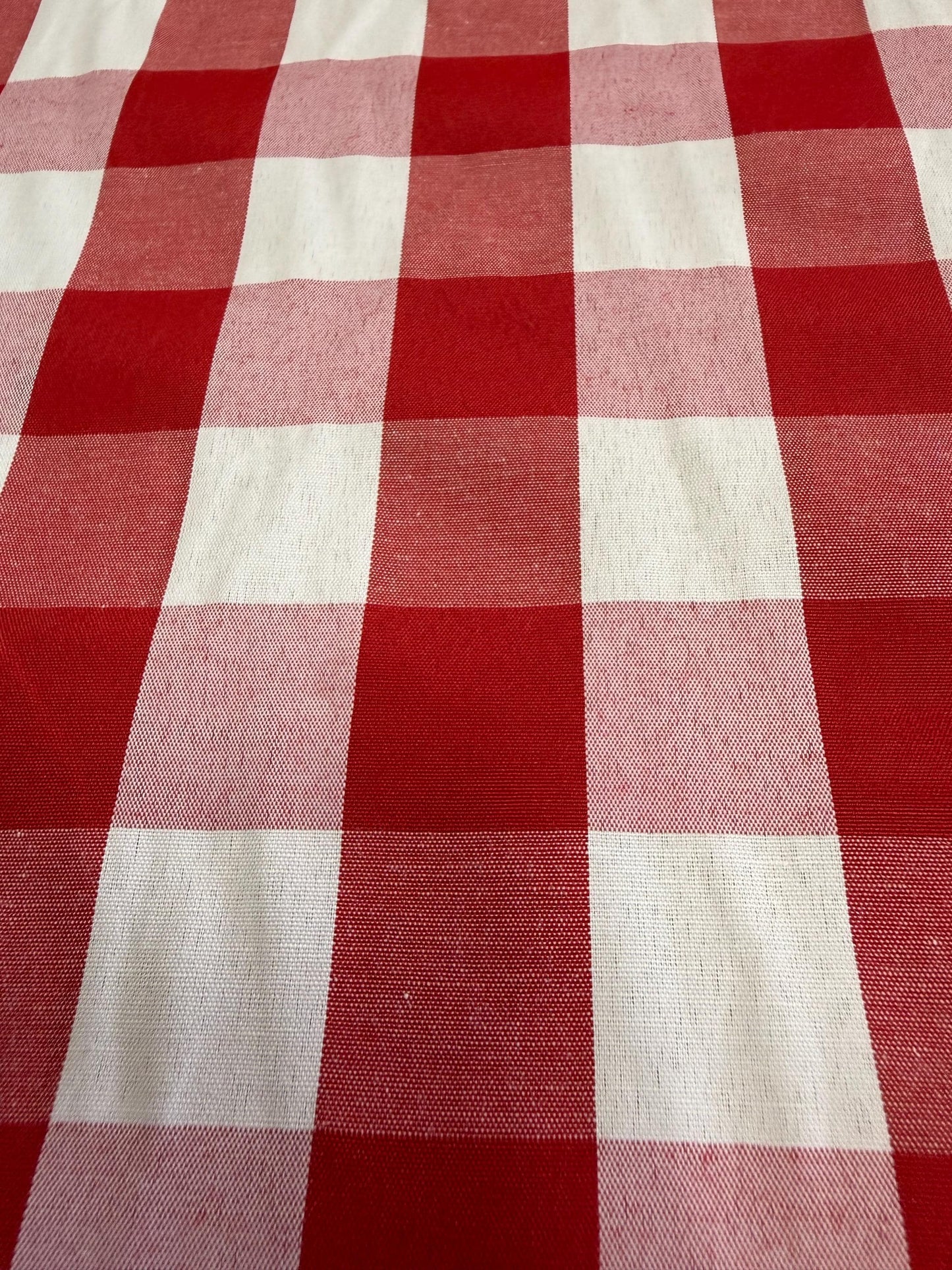 Gingham Poly Cotton Fabric: 1" Checkered Squares, 60" Wide, Sold by the yard