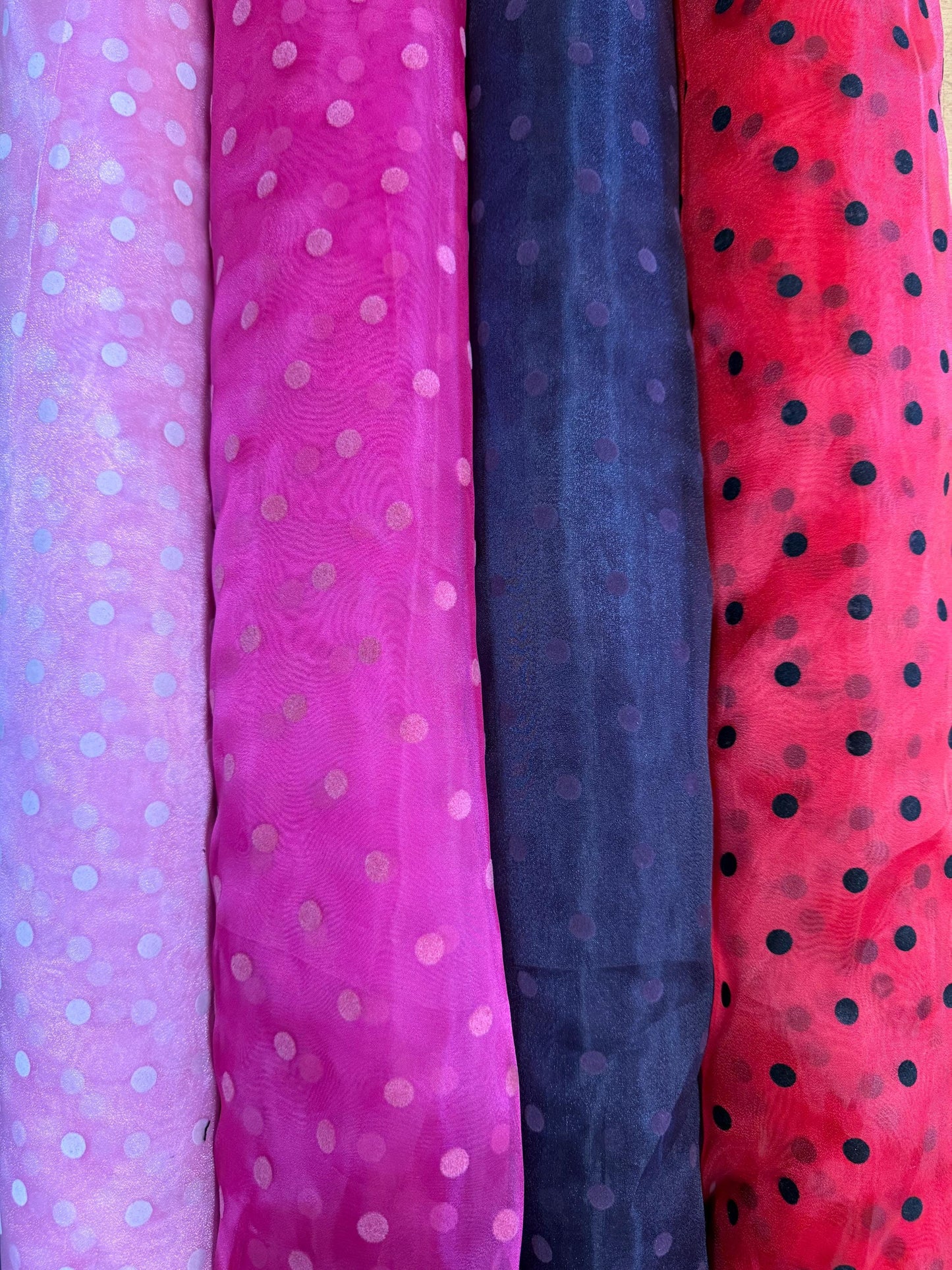 Polka Dot Organza Fabric by the Yard | 60" Wide | 100% Polyester | Sheer Dot Fabric