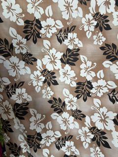 Hawaiian Print Poly Cotton Fabric by the Yard – 60" Wide – Hibiscus Tropical Floral – Teal, Purple or Taupe – Apparel, Crafts & Home Decor