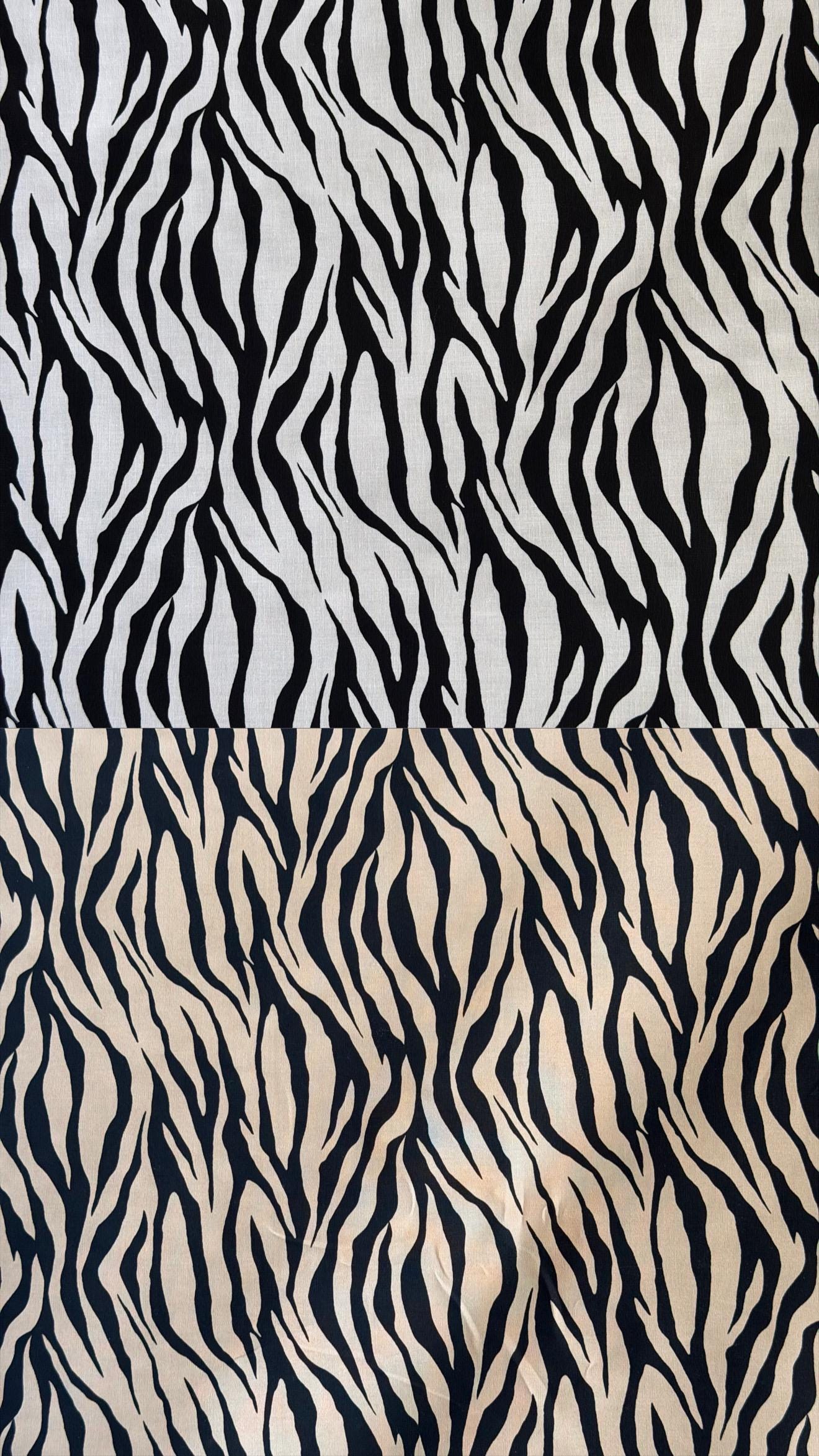 Zebra Print Cotton Stretch Fabric by the Yard – 45" Wide – Animal Print - Apparel & Crafts