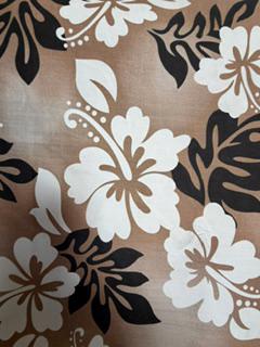 Hawaiian Print Poly Cotton Fabric by the Yard – 60" Wide – Hibiscus Tropical Floral – Teal, Purple or Taupe – Apparel, Crafts & Home Decor