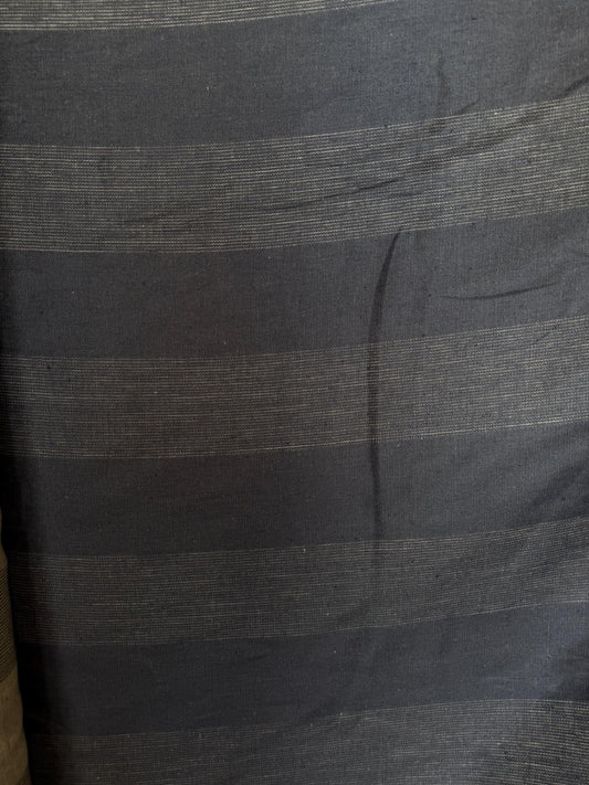 Indigo Tonal Stripe Linen Denim Cotton Blend Fabric by the Yard – 55" Wide – Woven Texture – Pants, Jackets, Skirts & Structured Sewing
