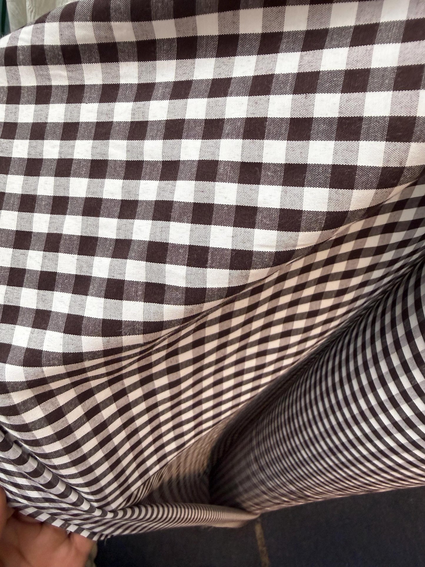 Gingham Poly Cotton Fabric: 1/4" Checkered Squares, 60" Wide, Sold by the yard