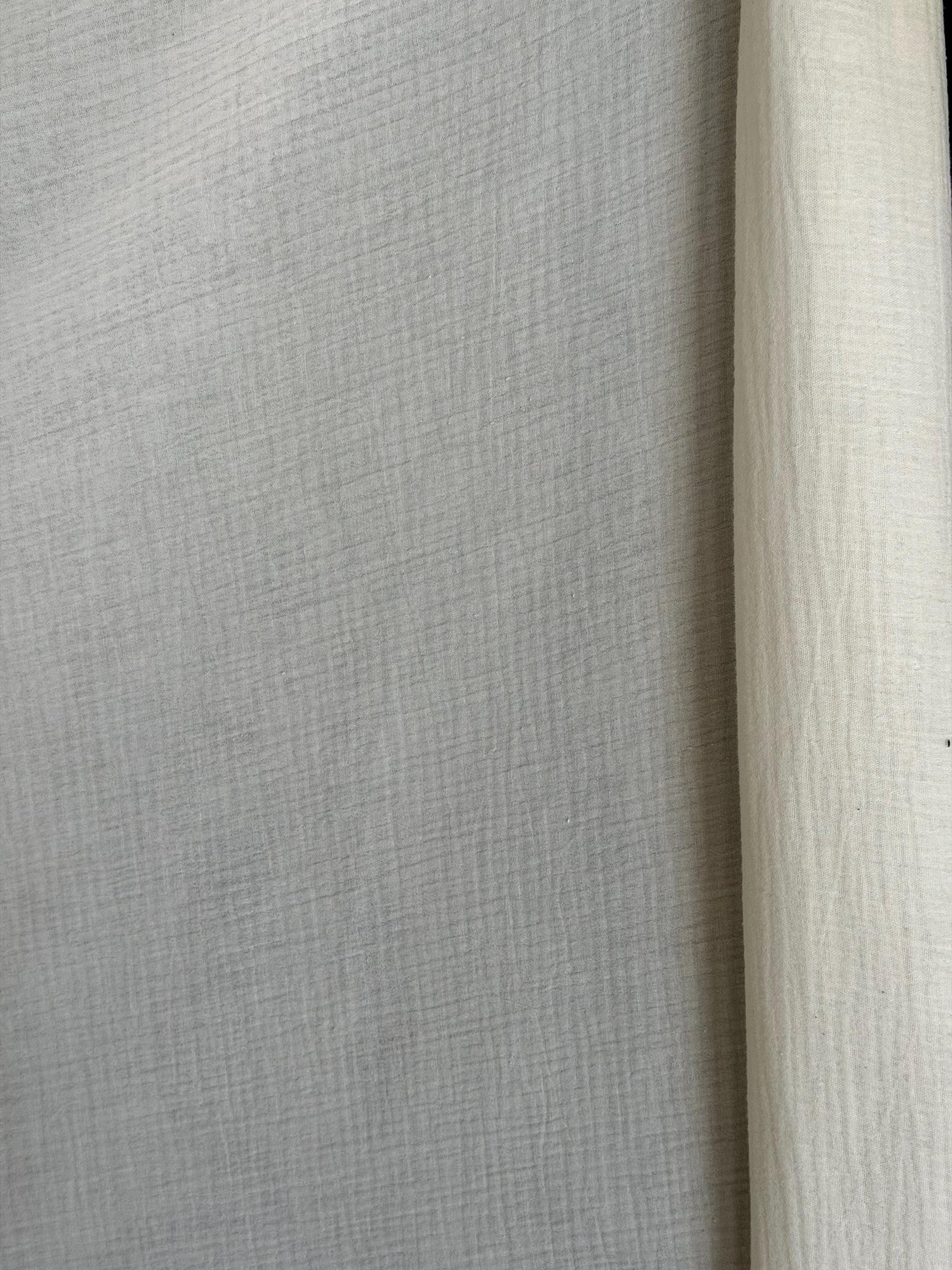 Ivory Cotton Double Gauze Muslin Fabric – Soft, Breathable, 55" Wide – Baby Sewing Projects