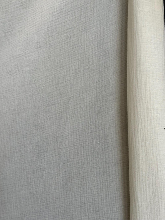 Ivory Cotton Double Gauze Muslin Fabric – Soft, Breathable, 55" Wide – Baby Sewing Projects