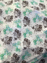 Load image into Gallery viewer, Roses of green &amp; brown garden rayon (2.5 yards)
