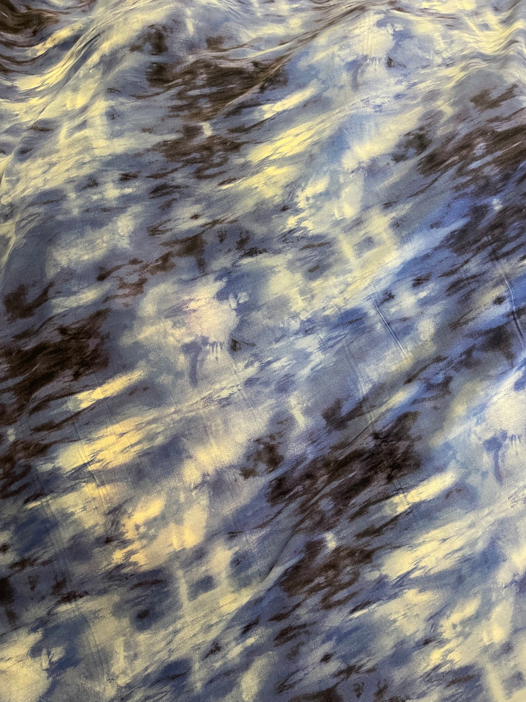 Blue marble wave rayon (2 yard piece)