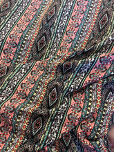 Load image into Gallery viewer, Southwest, tribal multi colored rayon print (2 yard piece)
