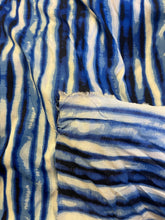 Load image into Gallery viewer, multi blue brushed striped rayon (2.5 yard piece)
